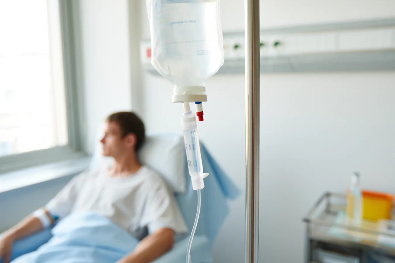 Капельница на фоне пациента